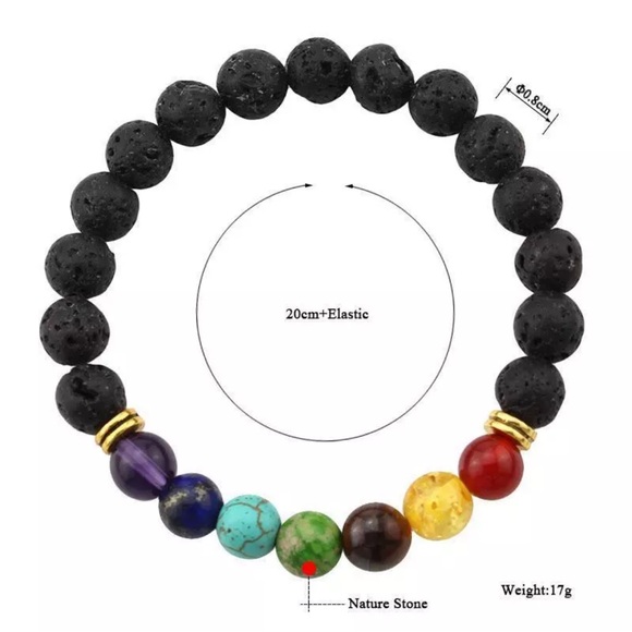 7 Chakra or more Healing Beaded Natural Lava Stone Diffuser Strachy Men/women - Picture 11 of 12